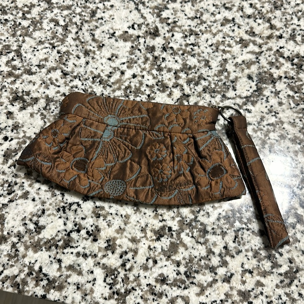 Maruca fabric mini clutch with wrist strap